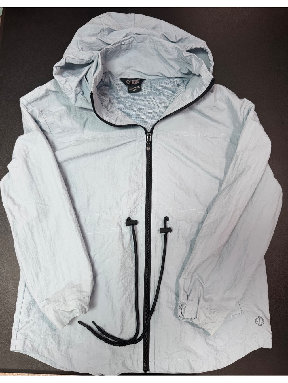 Mondetta Outdoor Project Light Blue Lightweight Hooded Windbreaker Jacket Large